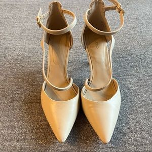 ALDO Nude Pointed Toe Double Strap Pumps